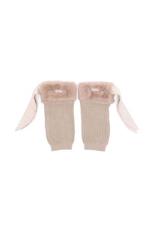 Taupe brown cotton blend leg warmer DONSJE KIDS | 405970000040